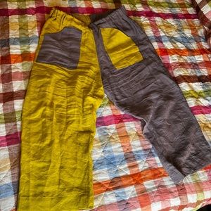 Gorgeous two tone homemade linen pants from a local seamstress.